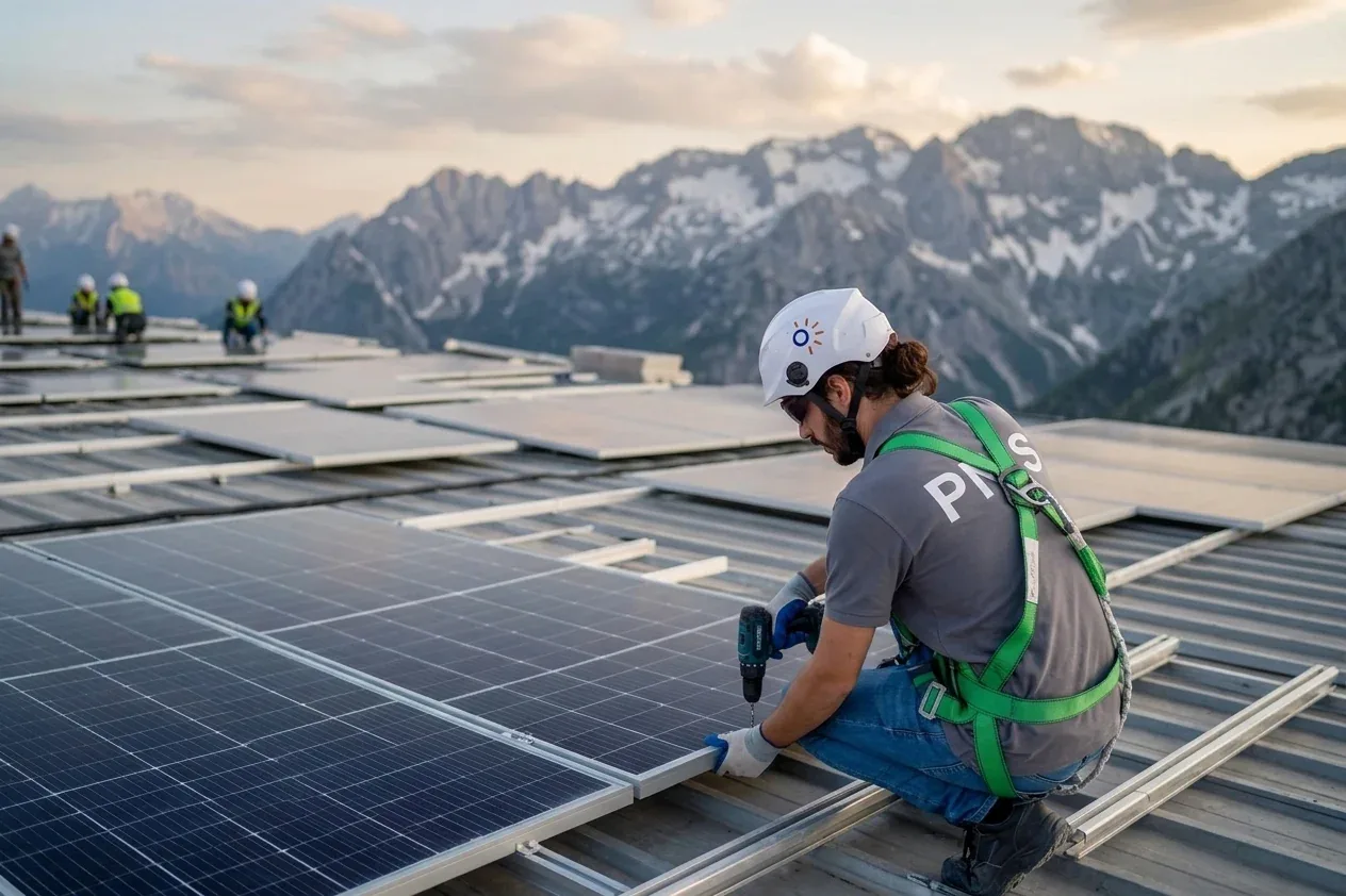 Panneaux solaires dans les Alpes-Maritimes